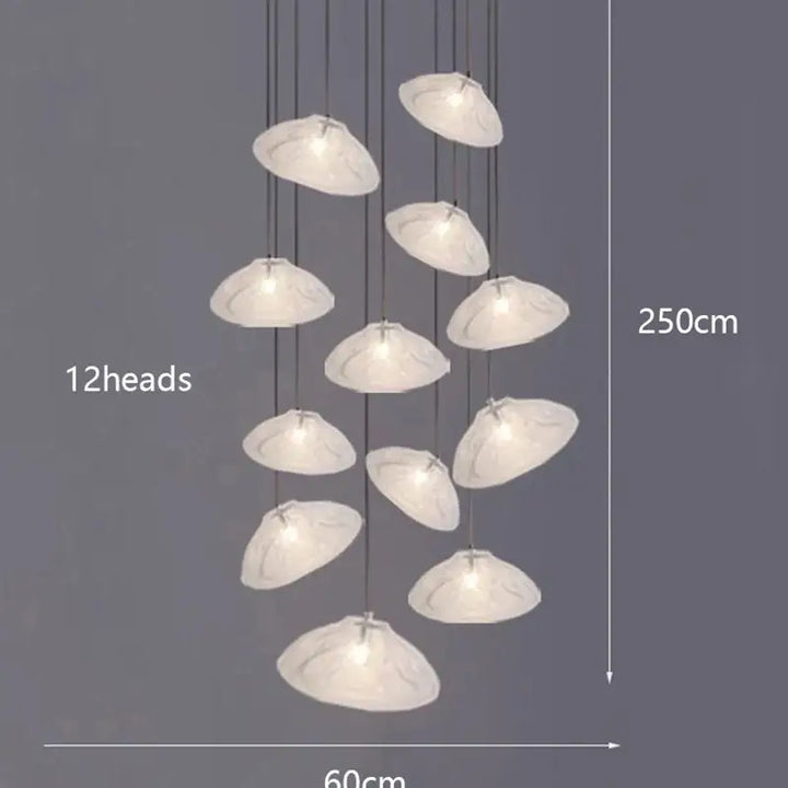 Suspension Artistique Moderne À Galets Flottants Blancs

