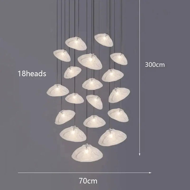 Suspension Artistique Moderne À Galets Flottants Blancs

