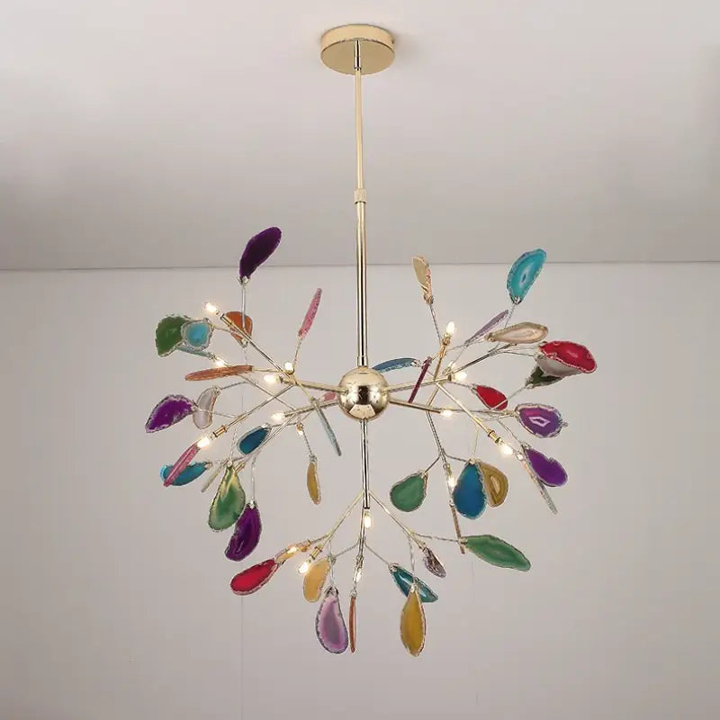 Suspension en verre style moderne doré multicolor chic