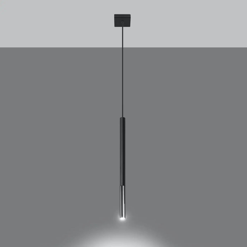 Suspension noir/chromé allumée