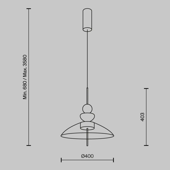 Suspension bangkok en métal noir avec design géométrique minimaliste et verre transparent en éléments circulaires empilés