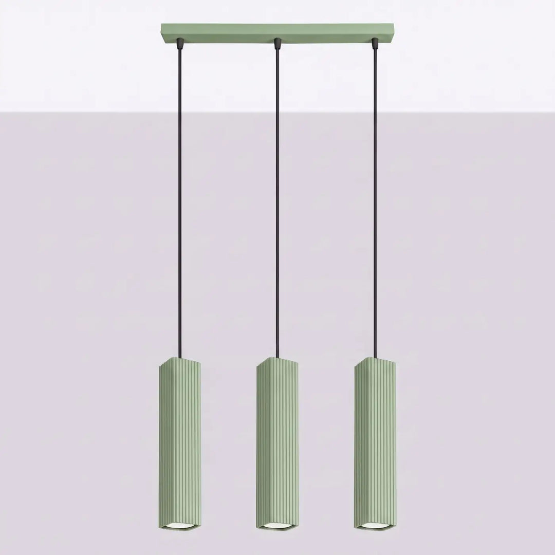 Suspension Rayo sauge en ligne à 3 tubes cannelés, éteinte