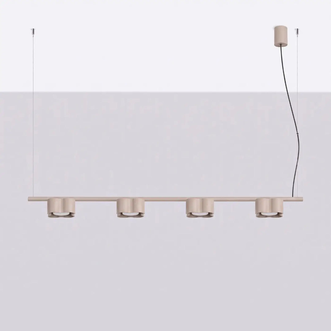 Suspension Ovio taupe en aluminium, éteinte