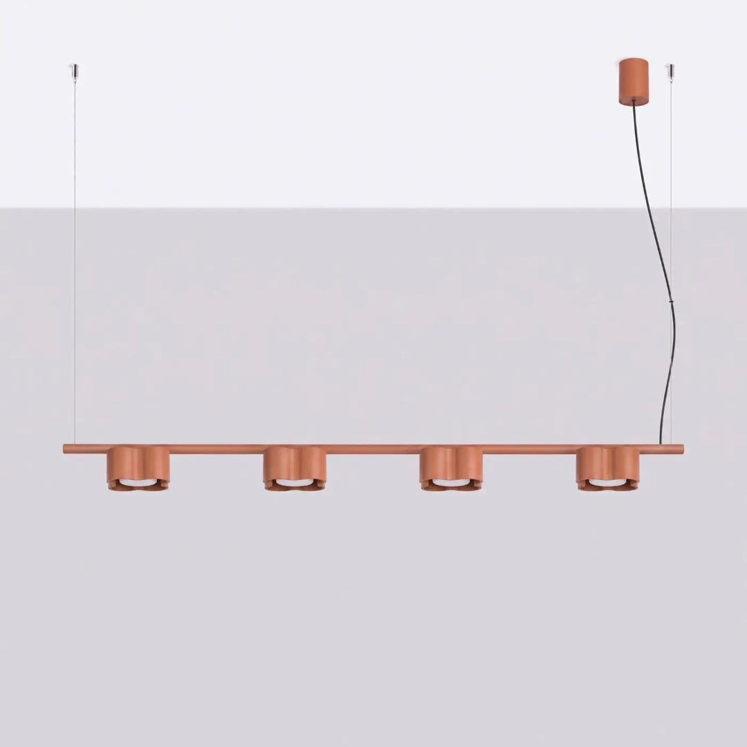 Suspension Ovio ocre rouge en aluminium, éteinte