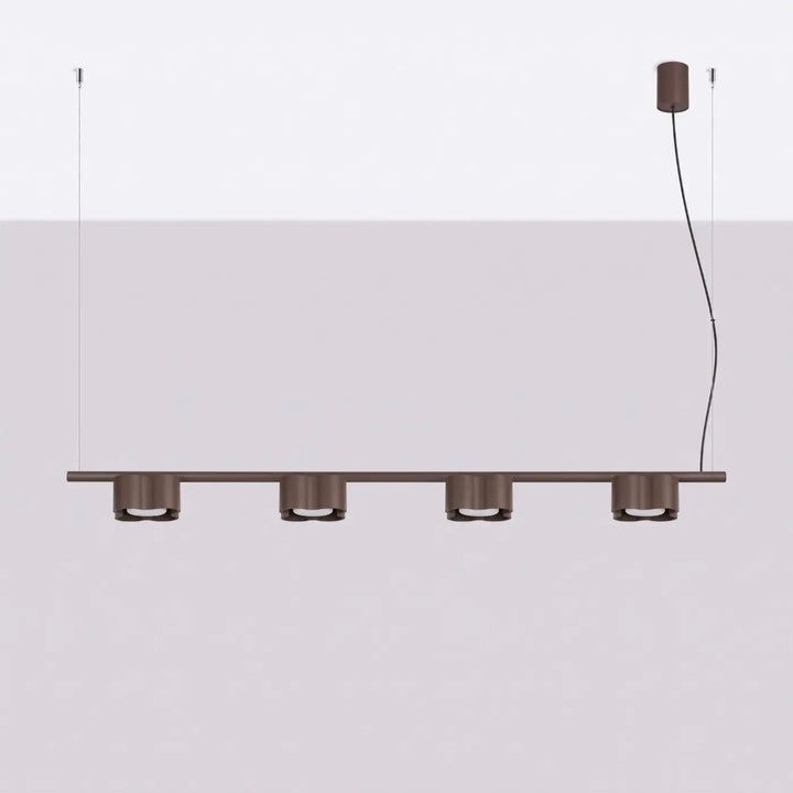 Suspension Ovio marron en aluminium, éteinte