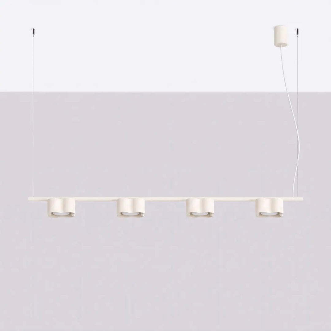 Suspension Ovio beige en aluminium, éteinte