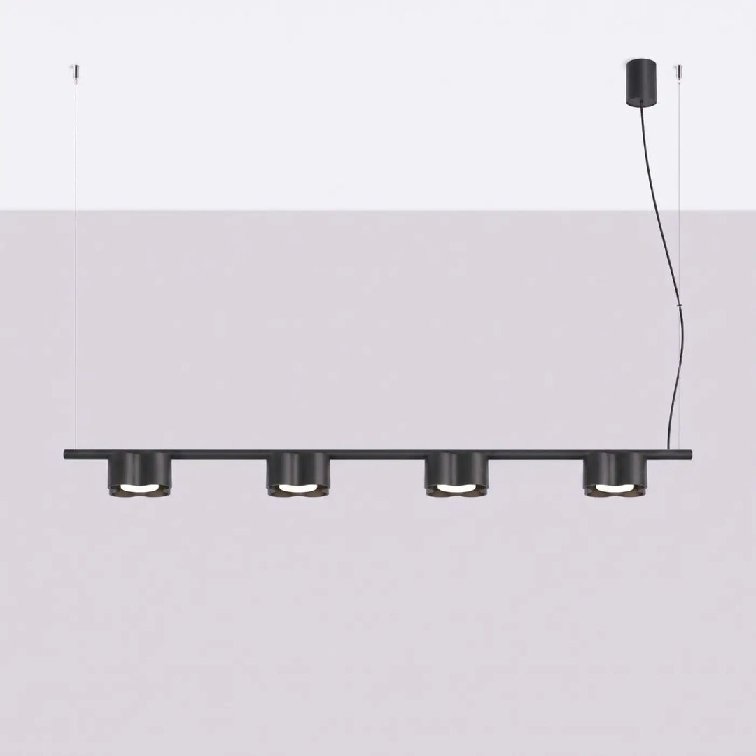 Suspension Ovio noire en aluminium, éteinte