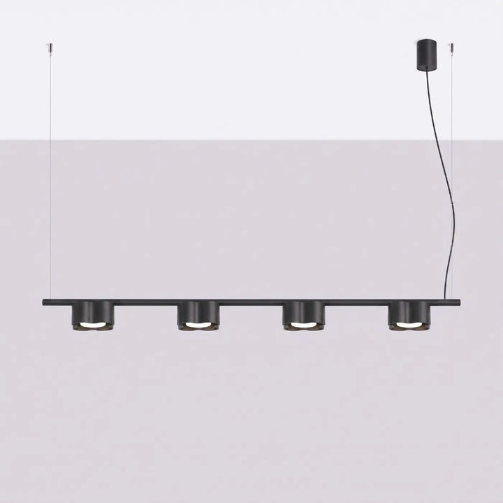 Suspension Ovio noire en aluminium, éteinte