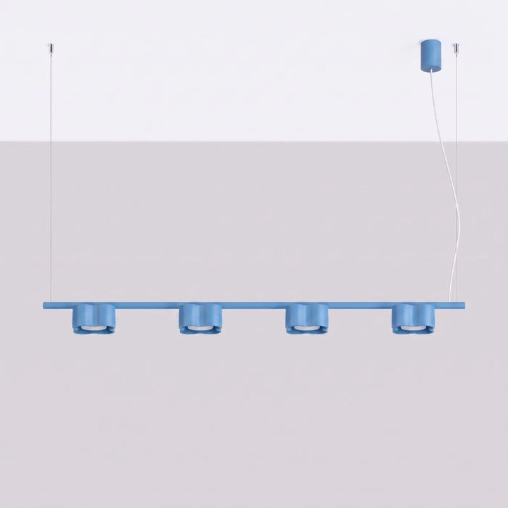 Suspension Ovio bleu azur en aluminium, éteinte