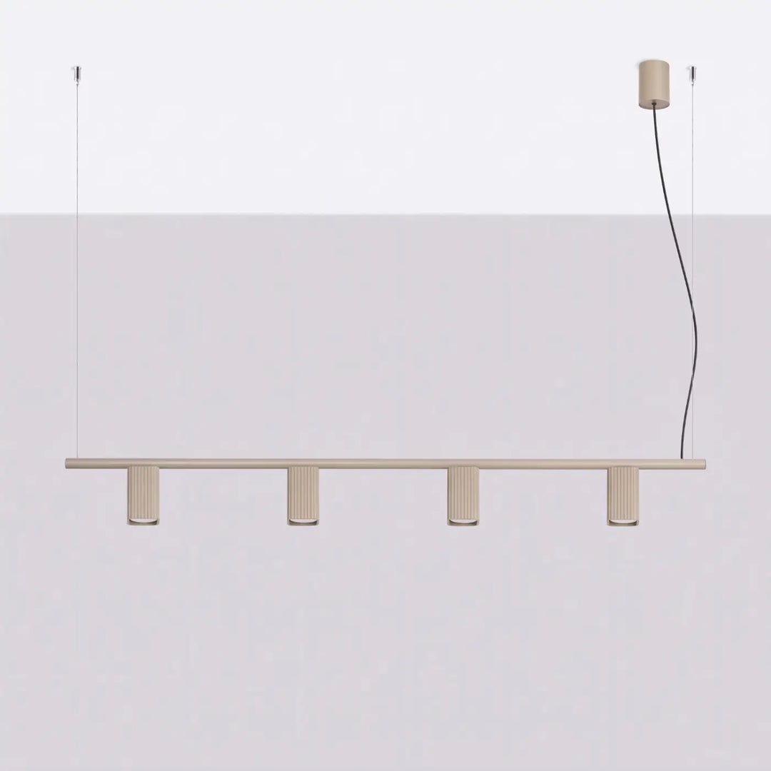 Suspension Rayo taupe en aluminium, éteinte