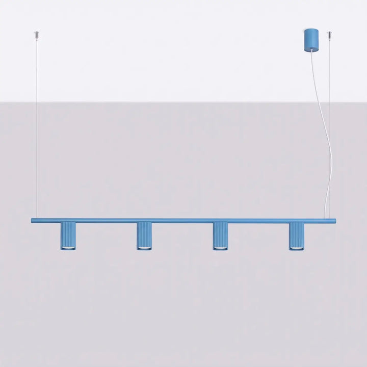 Suspension Rayo bleu azur en aluminium, éteinte