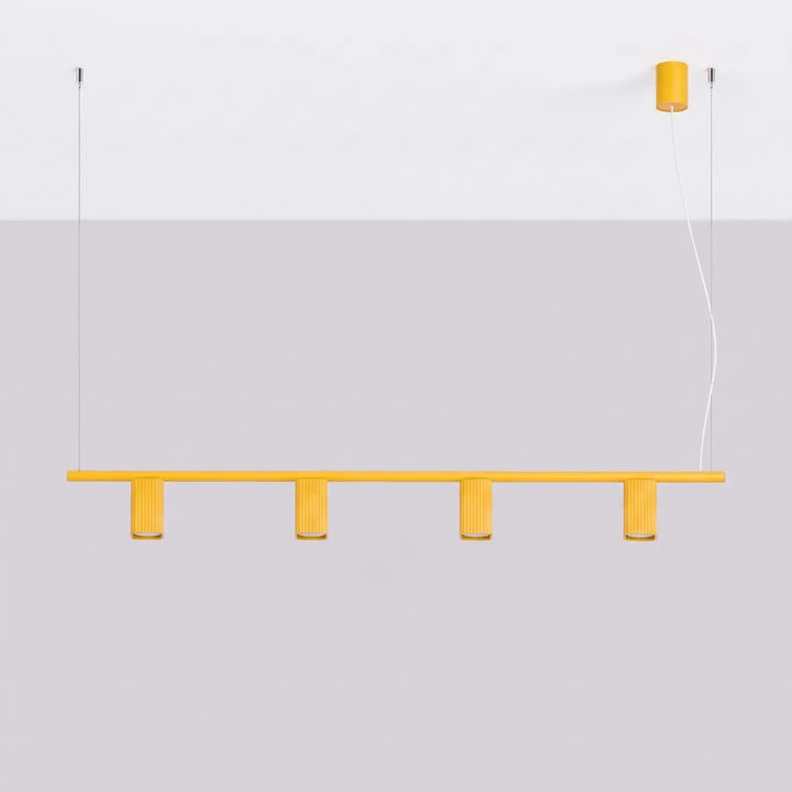 Suspension Rayo jaune en aluminium, éteinte