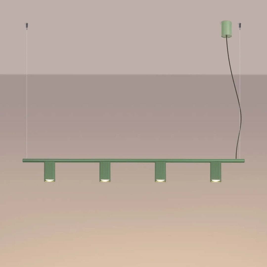 Suspension Rayo sauge en aluminium, allumée