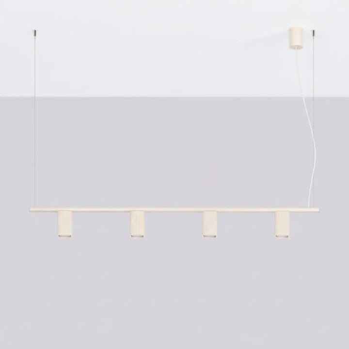 Suspension Rayo beige en aluminium, éteinte