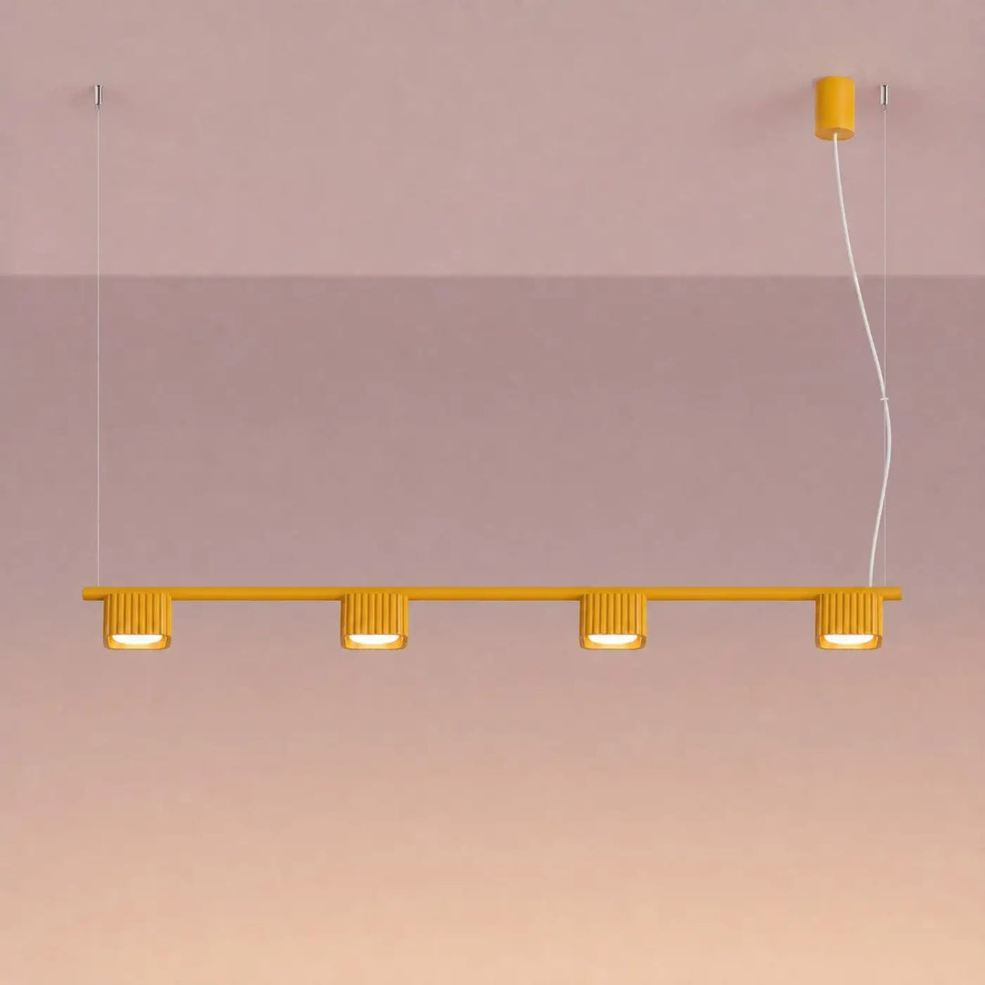 Suspension Riff jaune en aluminium, allumée