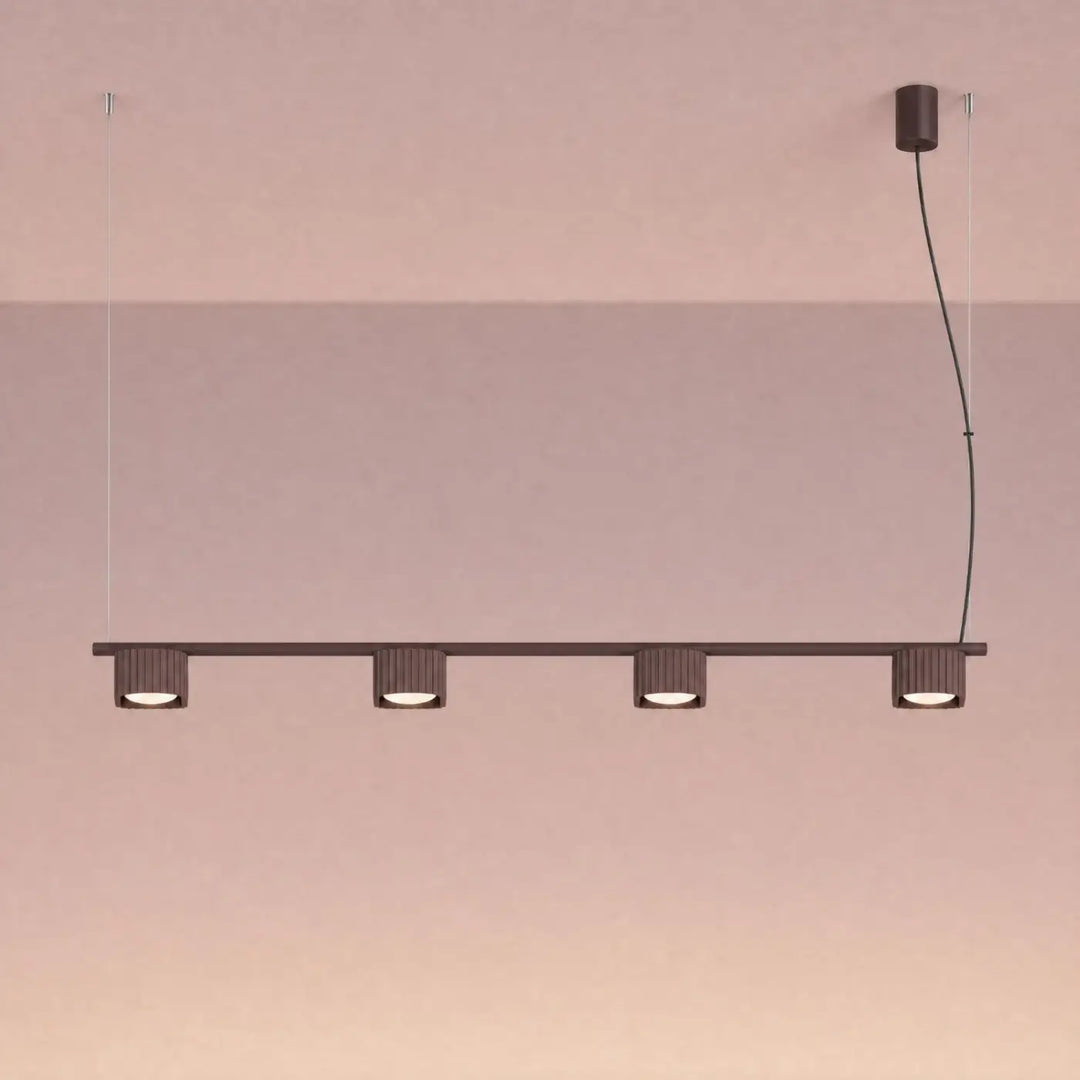 Suspension Riff marron en aluminium, allumée