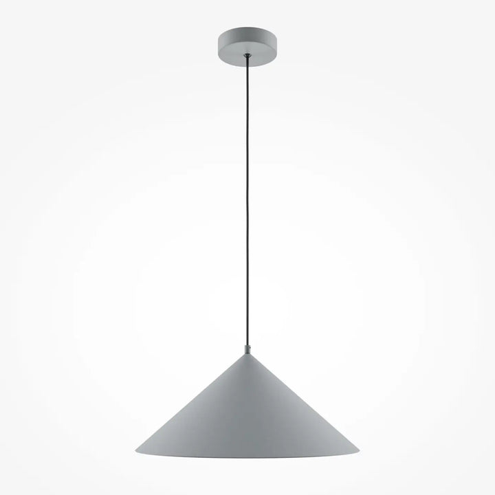 Suspension luminaire conique gris avec design minimaliste en métal mat vert militaire dans la collection basic colors