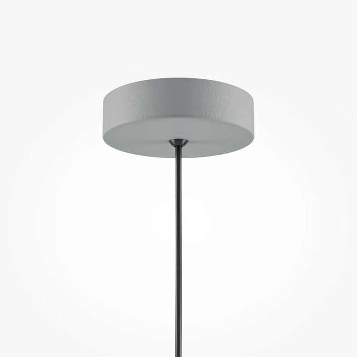 Suspension luminaire basic colors avec abat-jour cylindrique en métal mat gris et tige noire pour éclairage moderne