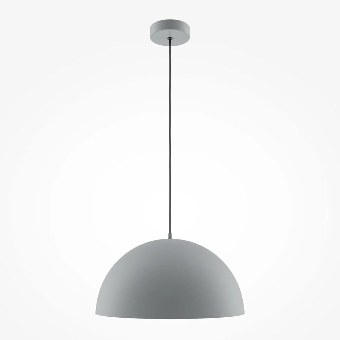 Suspension luminaire basic colors coupole en métal mat gris avec design minimaliste et finition vert militaire