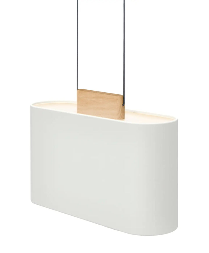 Suspension Belmont en tissu blanc et chêne massif