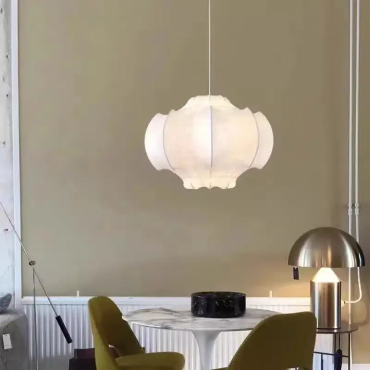Suspension Blanche Forme Organique Design Moderne Élégant

