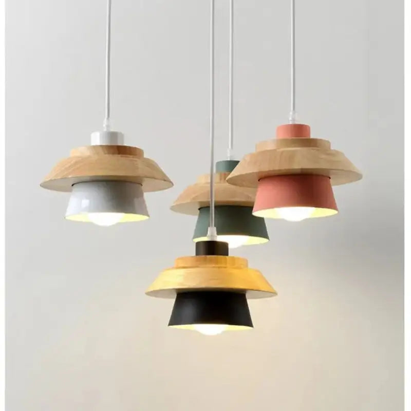 Suspension bois et couleur design scandinave en bois naturel