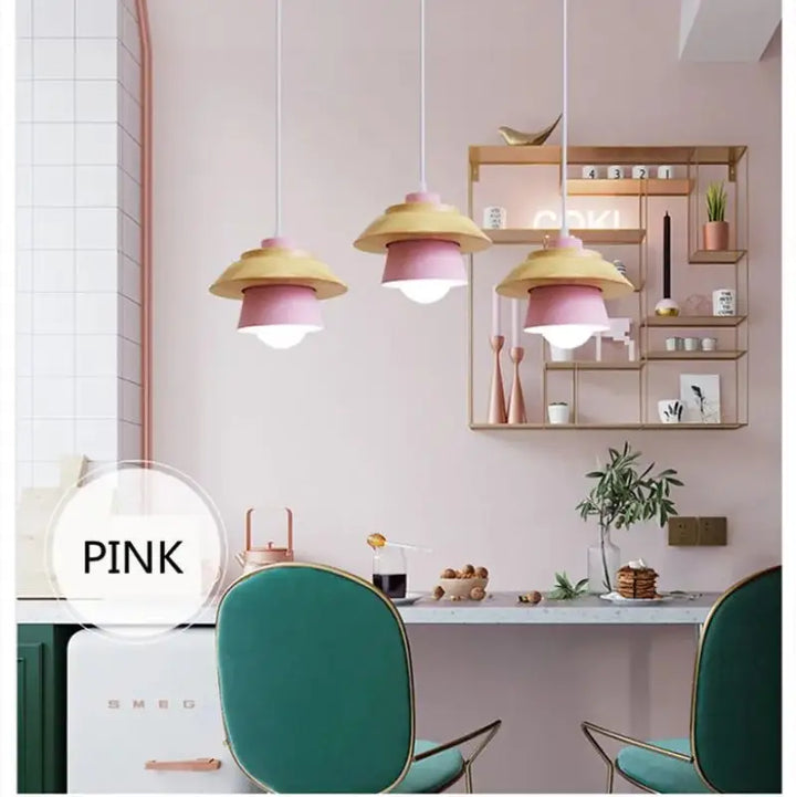 Suspension bois et couleur design scandinave en bois naturel