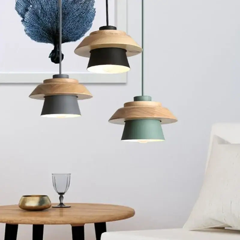 Suspension bois et couleur design scandinave en bois naturel