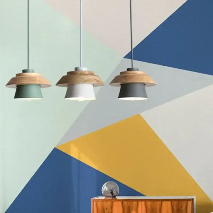Suspension bois et couleur design scandinave en bois naturel