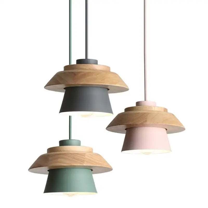 Suspension bois et couleur design scandinave en bois naturel