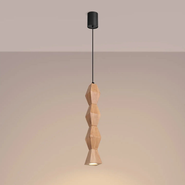 Suspension en bois bois naturel allumée