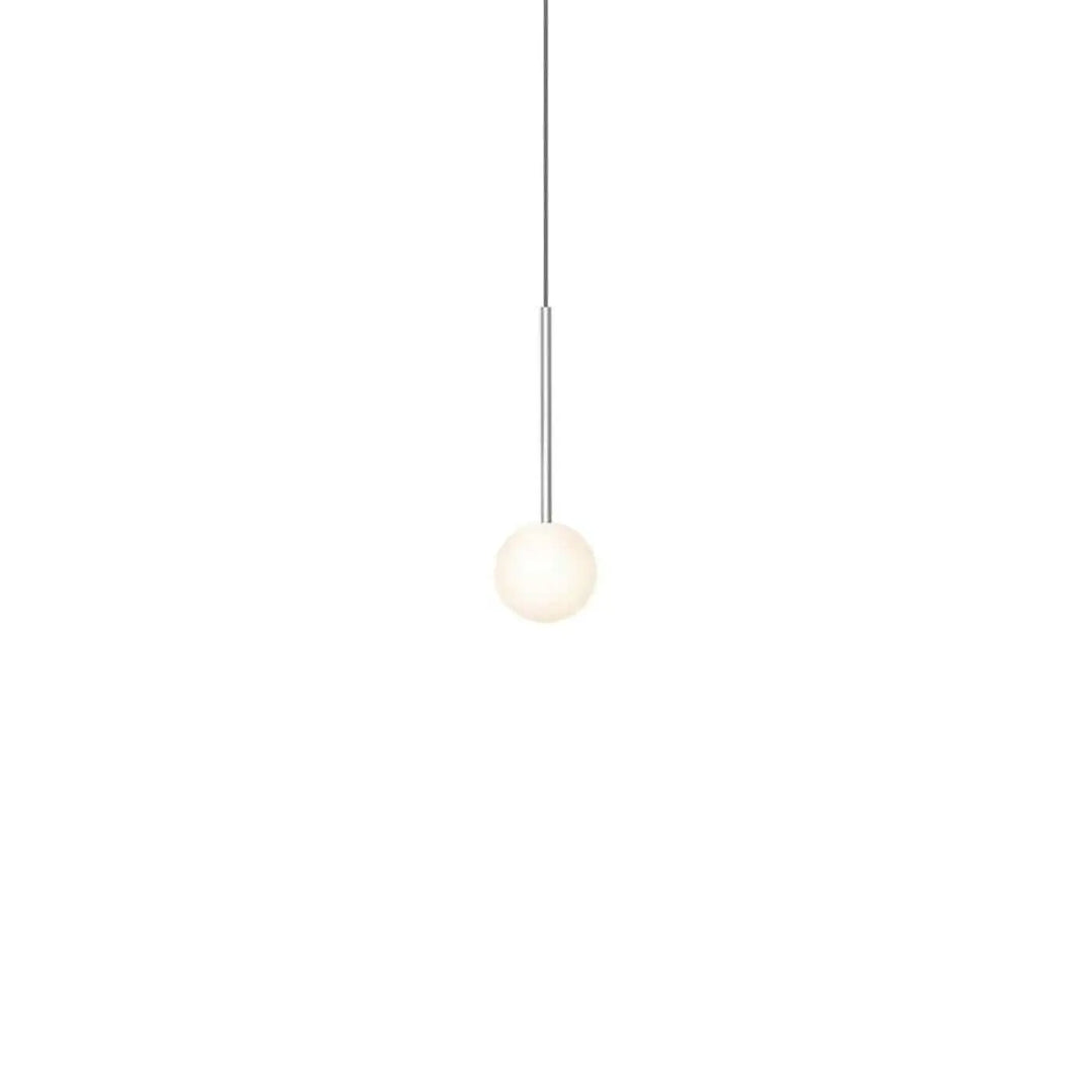 Suspension Bola Sphere chromée, globe en verre opale de 10 cm
