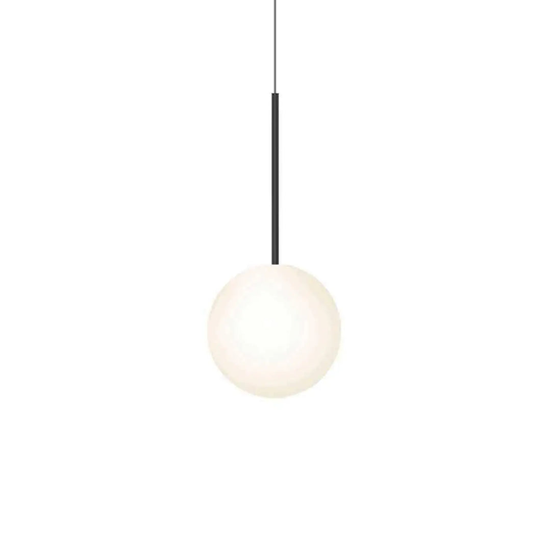 Suspension Bola Sphere noire, globe en verre opale de 25,5 cm