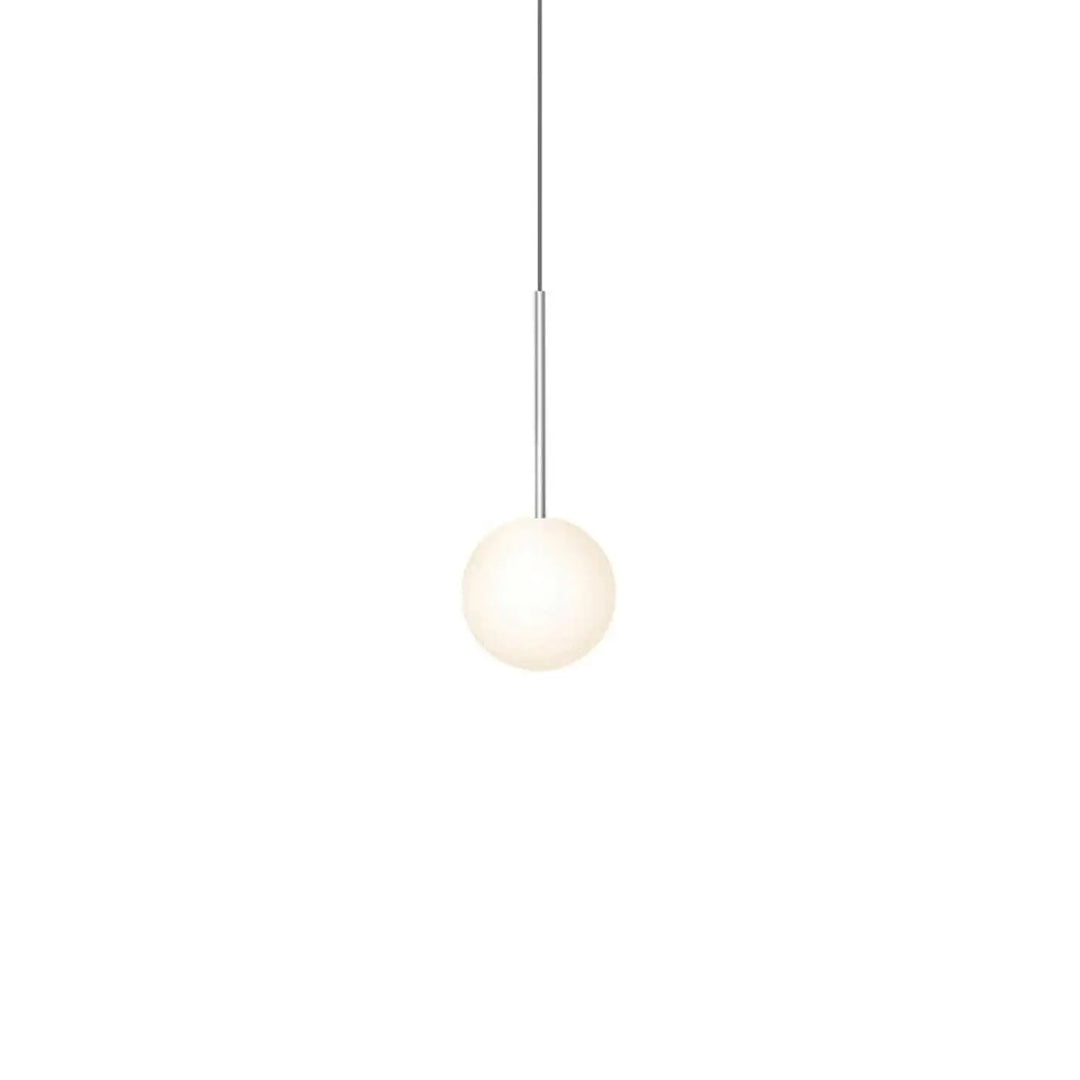 Suspension Bola Sphere chromée, globe en verre opale de 15 cm