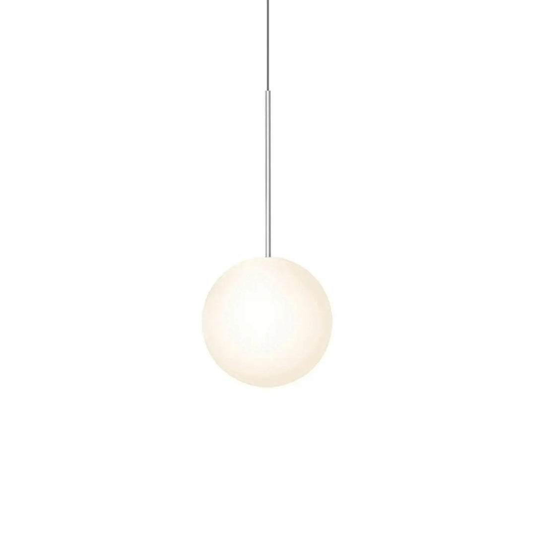 Suspension Bola Sphere chromée, globe en verre opale de 25,5 cm