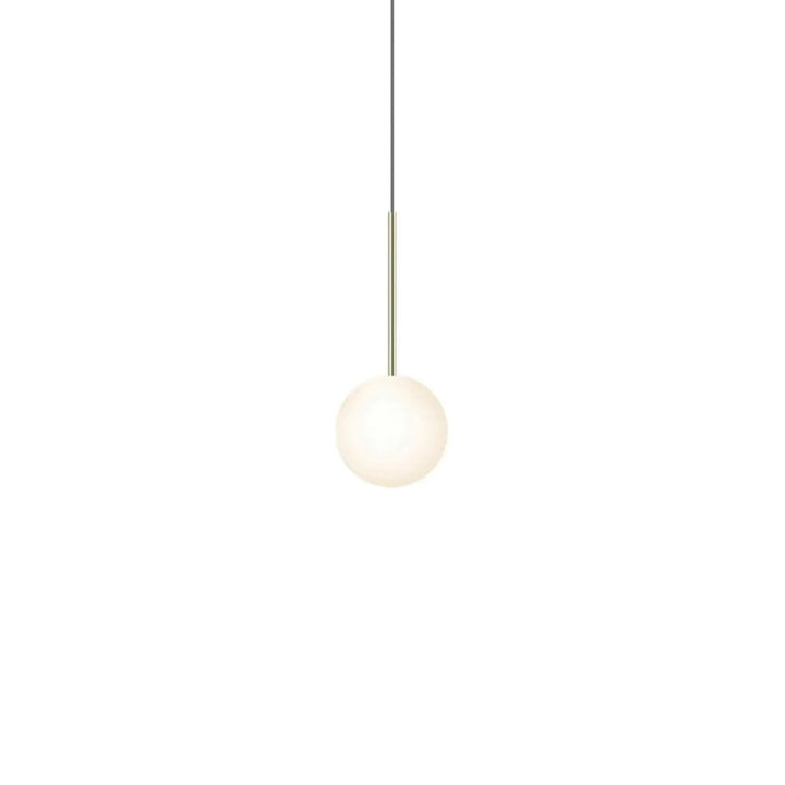 Suspension Bola Sphere dorée, globe en verre opale de 15 cm