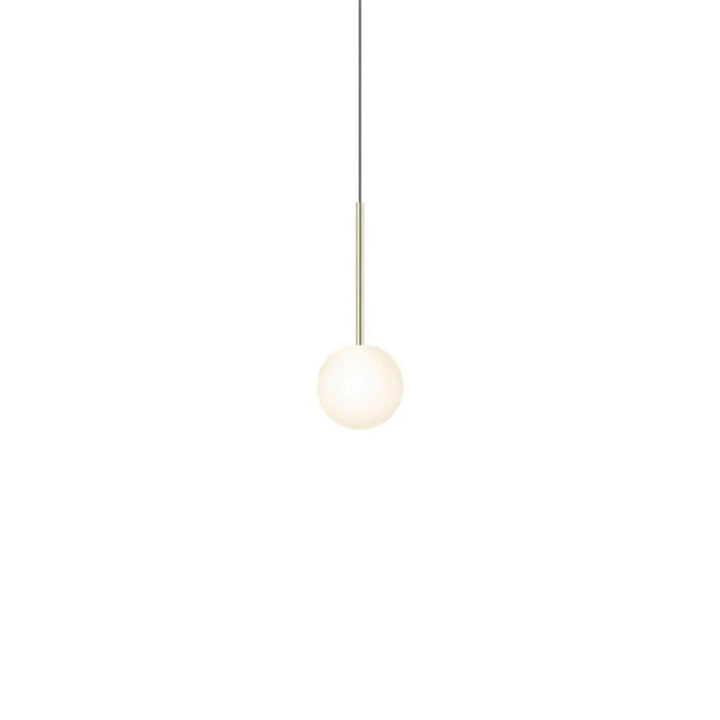 Suspension Bola Sphere dorée, globe en verre opale de 13 cm