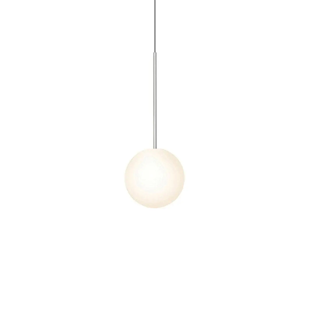 Suspension Bola Sphere chromée, globe en verre opale de 20 cm
