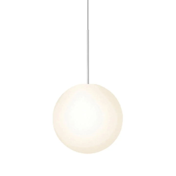 Suspension Bola Sphere chromée, globe en verre opale de 40 cm