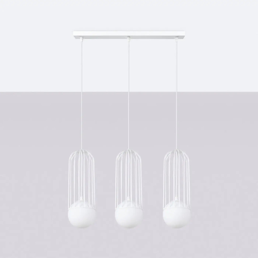 Suspension Luminaire blanc éteinte, vue rapprochée