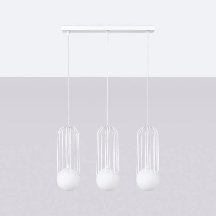 Suspension Luminaire blanc éteinte, vue rapprochée