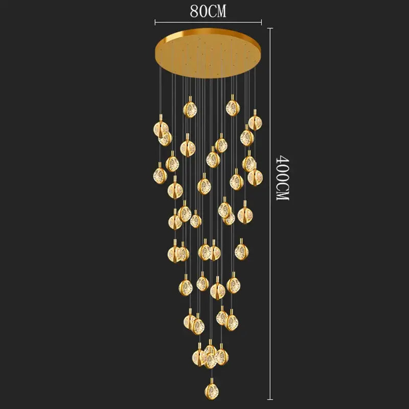 Suspension Cascade Dorée à Disques Cristal Design Luxueux

