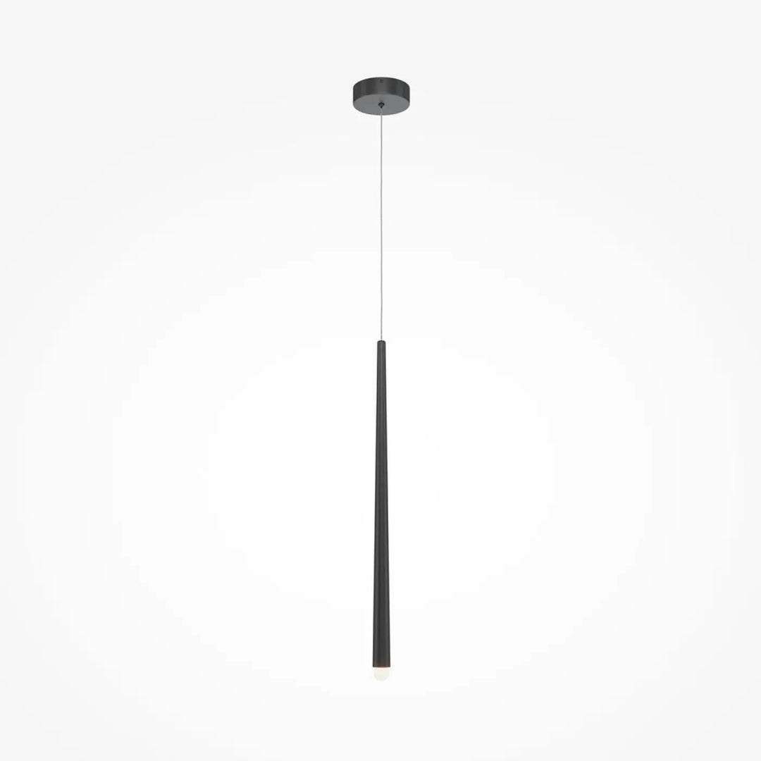 Suspension luminaire cascade conique noir minimaliste avec led intégrée pour cage d’escalier ou d’une table moderne