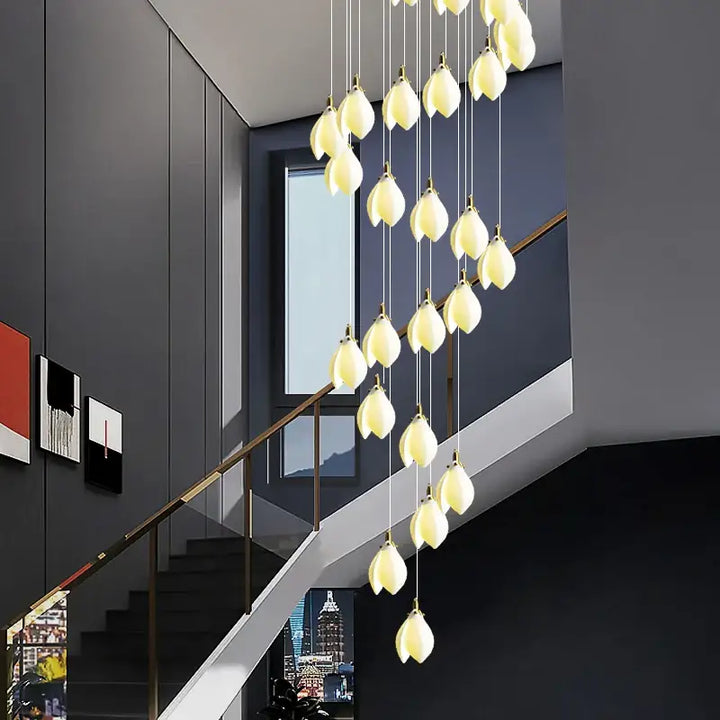 Suspension cascade pétales métal et céramique

