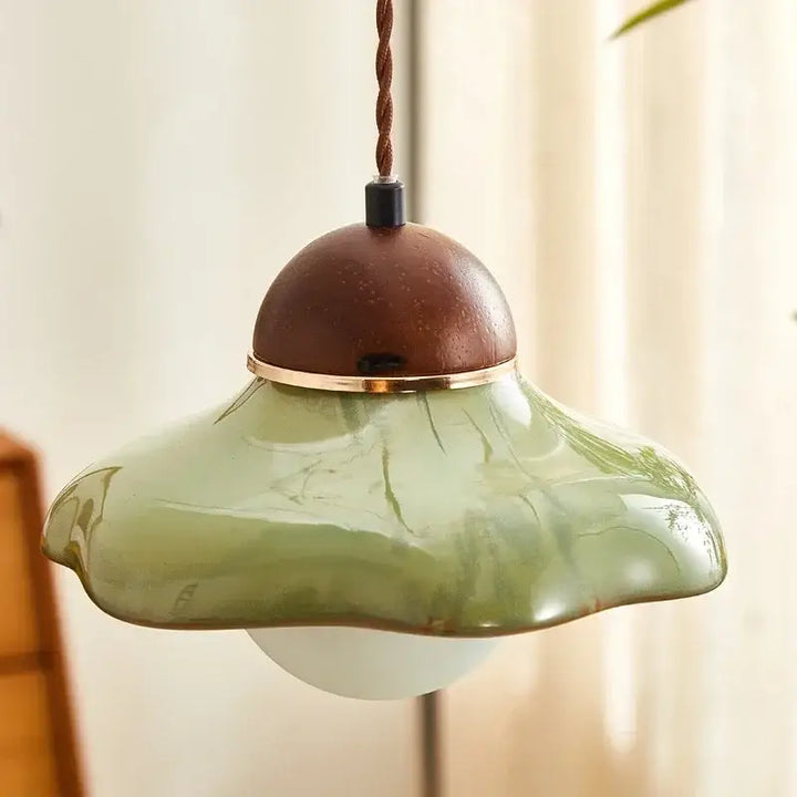 Suspension céramique style vintage naturel vert design