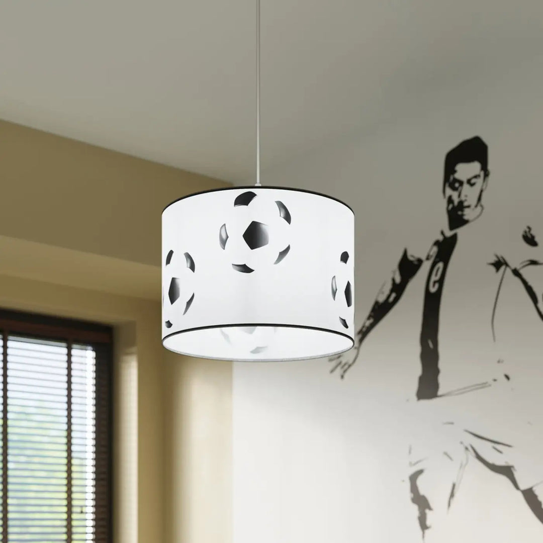 Abat-jour ballons de football vu de près