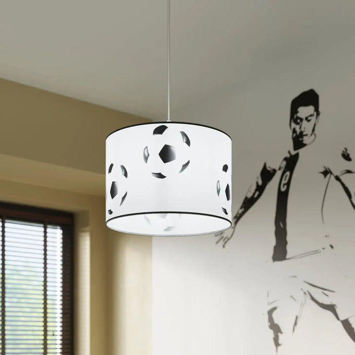 Abat-jour ballons de football vu de près