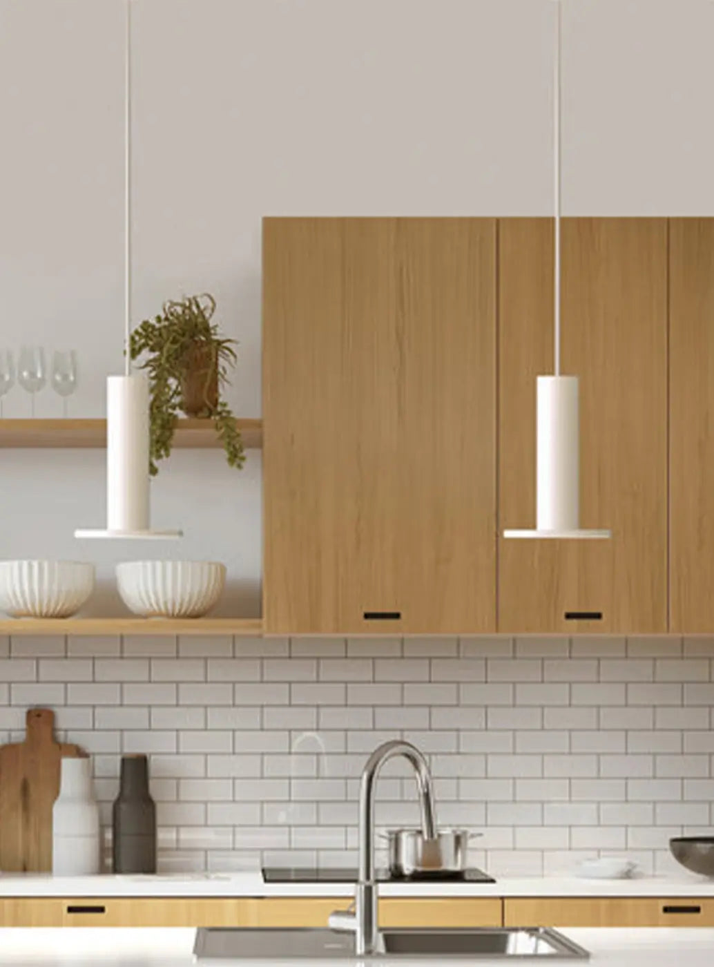 Suspension Cielo blanche de 15,5 cm dans une pièce de vie