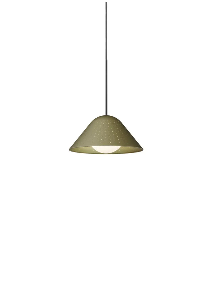 Suspension Bola Bell verte à tige chromée, taille petite