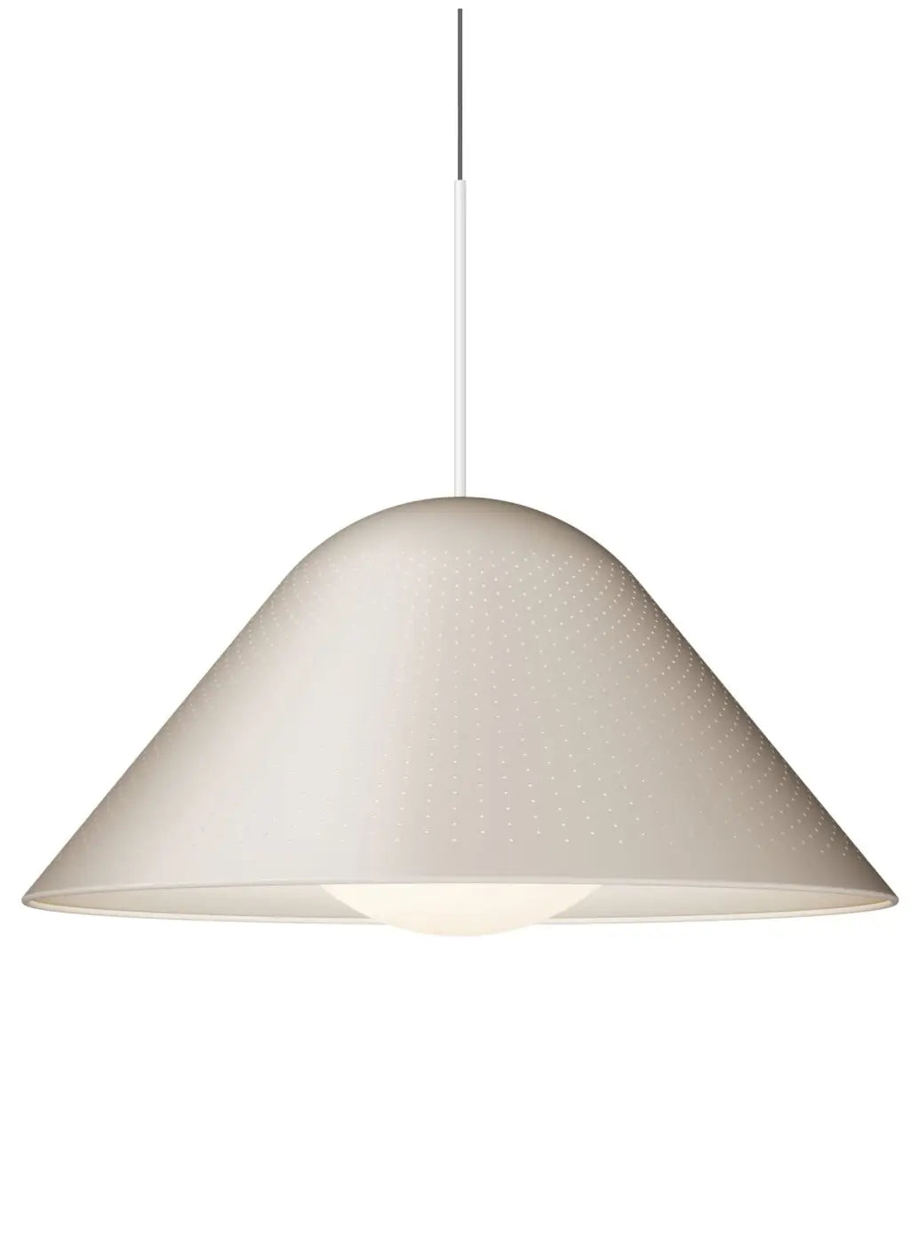 Suspension Bola Bell beige à tige blanche, taille grande